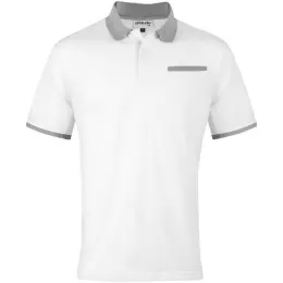 Mens Caliber Golf Shirt White Front